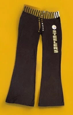 PITTSBURGH STEELERS MUJER CINTURA A RAYAS JOGGERS/PANTALONES DE SUDOR TALLA L Foto 1 de 4