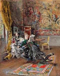 Lienzo de arte de pared Les Parisiennes 1873 Giovanni Boldini - Imagen 1 de 1