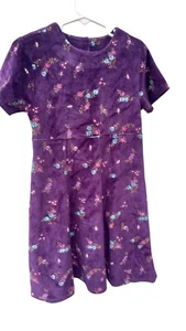 Talbot's Kids Girls Purple Floral Short Sleeve Dress (Sm) - Picture 1 of 3