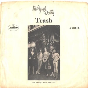 NEW YORK DOLLS-RARE PROMO PICTURE SLEEVE + 45--(TRASH)--PS--PIC--SLV - Picture 1 of 4