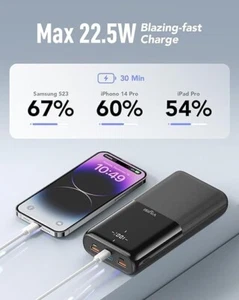 VIYISI Batterie Externe 30000 mAh, PD 22,5W Charge Rapide Power Bank USB C Porta - Photo 1/3