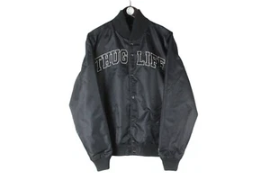 THUG LIFE Jacket Size M/L black big logo bomber - Picture 1 of 6