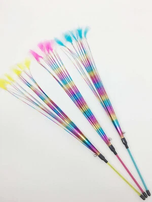 (W082-R) Cat Kitten Interactive Multicoloured Foil Teaser Wand