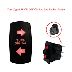 Interruptor basculante LED rojo intermitente de señal de giro para ATV UTV 7P ENCENDIDO APAGADO ENCENDIDO IP68 - Imagen 1 de 5