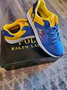 polo ralph lauren jessup flag Boys Sneakers NEW Sz.  5.5. 6, 6.5 - Picture 1 of 6