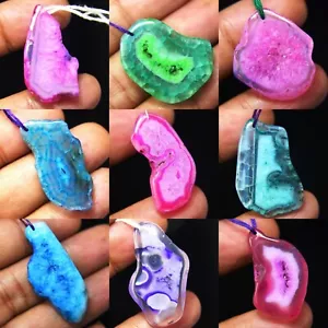 Designer Natural Agate Fancy Beads Slice Cabochon multi color Gemstone - Picture 1 of 72