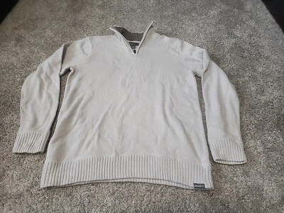 Hombres Eddie Bauer Alto Grande TL 1/4 Cremallera Pullover Suéter Marrón Claro/Caqui Foto 1 de 4