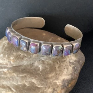 Damen lila Stein Sterlingsilber Navajo Reihe Armreif Armband 14211 - Bild 1 von 12