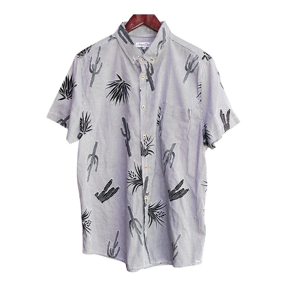 Sovereign Code Cactus Print Button Up Short Sleeve Shirt - XL - Image 1 of 4
