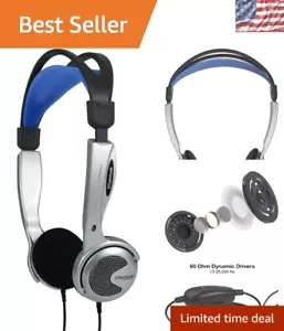 Retro Titanium Headphones - Lightweight On-Ear Design with Dynamic Audio Control - Picture 1 of 8