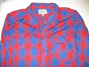 G.H. Bass & Co. Men's Flannel Shirt Rich Red Combo Striped w/ Pocket new w/tags - Picture 1 of 4