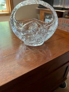 Vintage American Brilliant Cut Crystal Glass Basket - Picture 1 of 4