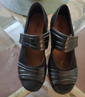 Zapatos Mary Jane Naot para mujer talla 38 L7 de cuero negro y gamuza hechos en Israel Foto 1 de 4