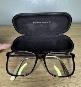 Banana Republic brown tortoise shell eyeglasses w/ matching hard case - Picture 1 of 9