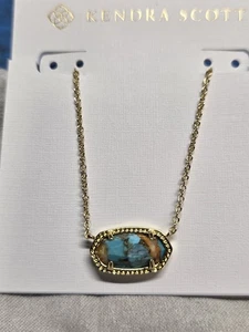 Kendra Scott Elisa 738 Gold Plated Necklace W/stone - Picture 1 of 3