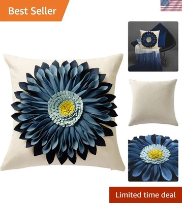 Элегантный 18 x 18 цветочный наволочка - дышащий холст для дома и офиса - Изображение 1 из 4