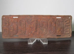 1928, 59-1909 | South Dakota Nummernschild - rostig, antiker Scheunenfund - Bild 1 von 2