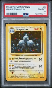 PSA 8 Magneton 9/102 Spanish Pokemon Base Set Holo Rare Card 1999 WOTC - Picture 1 of 2