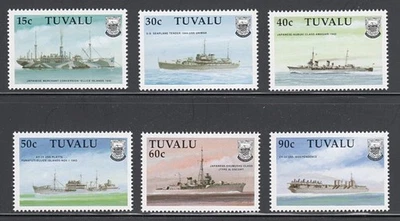 Barcos Tuvalu Scott #543-548 Segunda Guerra Mundial. Juego de 6 estampillas 1990. M.N.H. Foto 1 de 4
