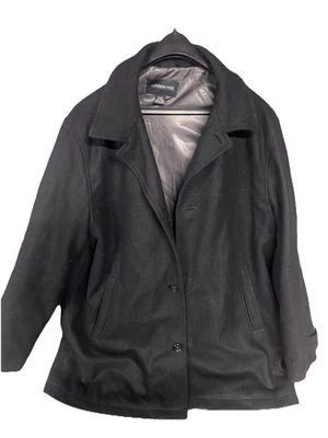 Abrigo de invierno London Fog mezcla de lana negro para hombre talla XL negro Foto 1 de 4