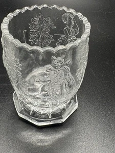 Antiker EAPG Nursey Reime Glas Zahnstocher Halter Bo Peep, zum Markt, Pussycat - Bild 1 von 11