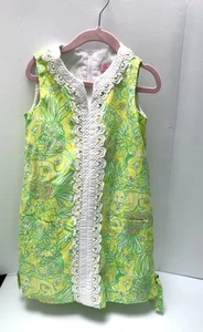 Lilly Pulitzer Mini Classic Shift Dress Pineapple Print Lined Girls Size 6 - Picture 1 of 6