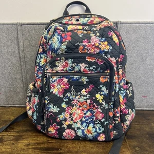 Vera Bradley Women's Cotton Campus Backpack Pretty Posies One Size - Picture 1 of 24
