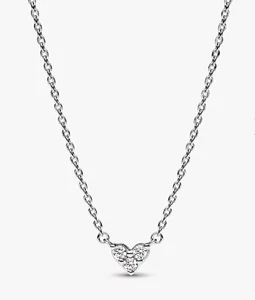 Pandora Triple Stone Heart Collier Necklace Sterling silver S925ale 50cm - Picture 1 of 9