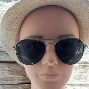 Unused Donnay S19 Sheild Sunglasses Silver Tone Frame Black Tint Logo Quality. - Picture 1 of 16