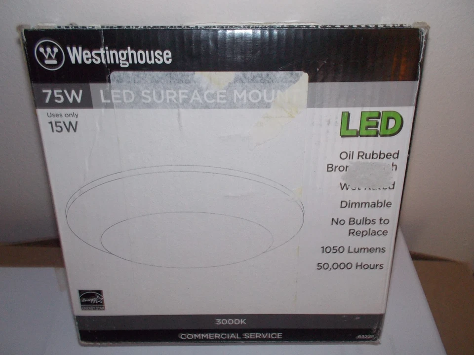 Luz de techo LED de montaje en superficie Westinghouse 75W 3000K blanco cálido 6322800 Foto 1 de 1