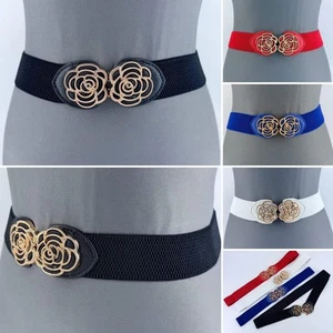 Stretchable Belt Flower Rose Design Buckle - Picture 1 of 14