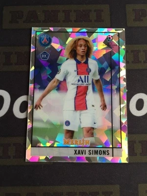 2020-21 Topps Merlin Chrome Xavi Simons Rookie RC Cracked Ice 39/250 RB Leipzig - Image 1 of 2