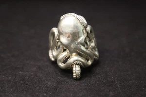 Large Octopus 925 Sterling SIlver Ring Size 14 - Picture 1 of 7