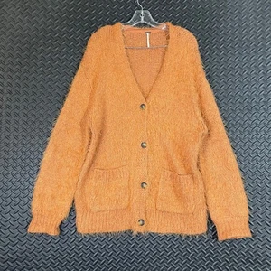 Cárdigan tejido difuso naranja Free People para mujer suéter bolsillos de gran tamaño XS - Imagen 1 de 7