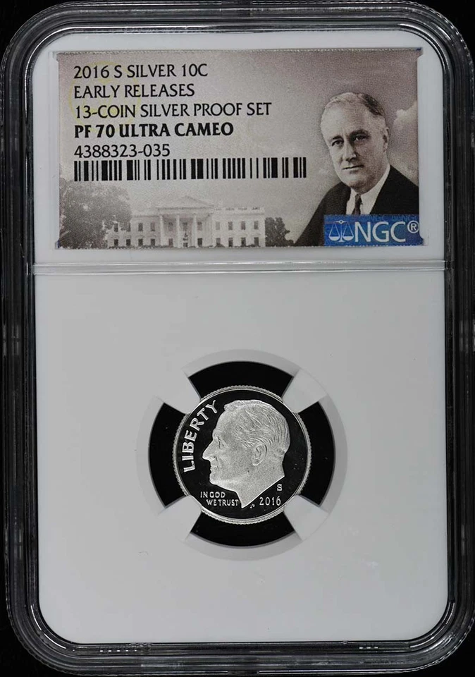 2016 S SILVER EARLY RELEASES 13-COIN SILVER PROOF SET 10C NGC PR70DCAM - Image 1 of 2