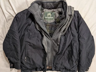 Weatherproof Jacket Men's XL Black Warm Full Zip Pockets Flannel Lined Size XL - Image 1 of 4