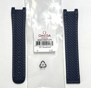 Original Omega 20mm For Seamaster Aqua Terra 41mm BLUE Rubber Watch Band Strap - Picture 1 of 4