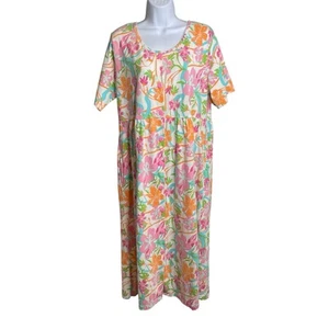 Caftán tropical hawaiano vintage Leisure Life para mujer años 70 Est. Talla L Mumu - Imagen 1 de 12