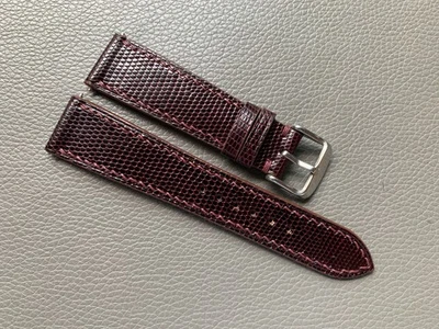 Pulseira de relógio de couro lagarto genuíno Borgonha personalizada 16 17 18 19 20 21 2226mm - Imagem 1 de 4