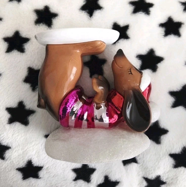 Bath & Body Works Dachshund Dog 3 Wick Candle Holder Pedestal Christmas '25