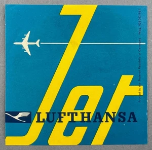 Lufthansa Vintage Original Airline Luggage Label Baggage Germany Jet Boeing 707 - Picture 1 of 2