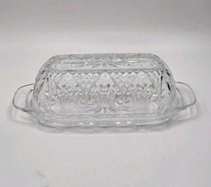 CRISTAL D'ARQUES-DURAND "Antique-Clear" Pressed Glass Butter Dish Beautiful EUC - Picture 1 of 6
