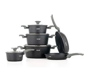 DMS 10 Tlg Kochgeschirr Induktion Koch Topf Topfset Deckel Pfannen TSM4010B - Bild 1 von 1