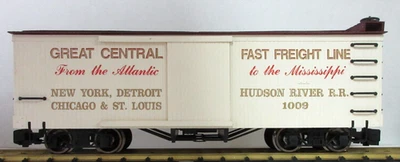 G SCALE BACHMANN HUDSON RIVER RR #1009 BOX CAR w/ METAL WHEELS - Image 1 of 4