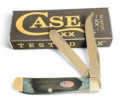 Mini cuchillo trampero Case XX USA 2025 Sawcut Jig hueso gris 53066 estrellas y rayas Foto 1 de 2