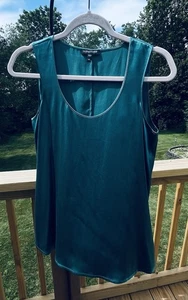 Eileen Fisher Seiden Tank Top XS Grün Trägertop 5% Elasthan Stretch 3C - Bild 1 von 9