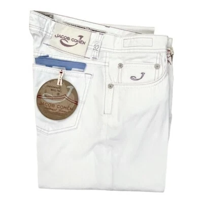 Jacob Cohen J688 Willy Men's Trousers 5 Pocket Jeans White Cotton Classy New Tag - Image 1 of 4