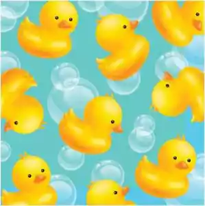 Bubble Bath Rubber Ducky Duck Animal Baby Shower Party Paper Beverage Napkins - Picture 1 of 1