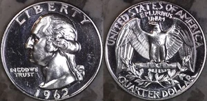 Cuarto de plata Washington 1962 prueba - Imagen 1 de 3