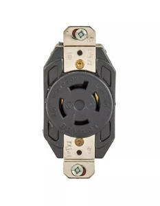 20A Locking Receptacle 3P 4W 125/250VAC L14-20R BK - Picture 1 of 2